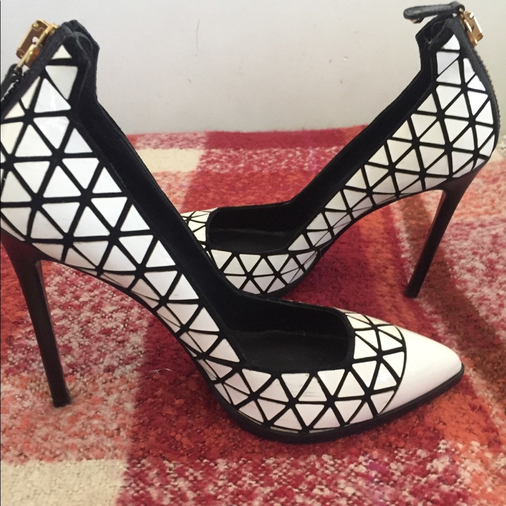 Black & White Greymer Heels (3in/8mm) Size 7 NEW